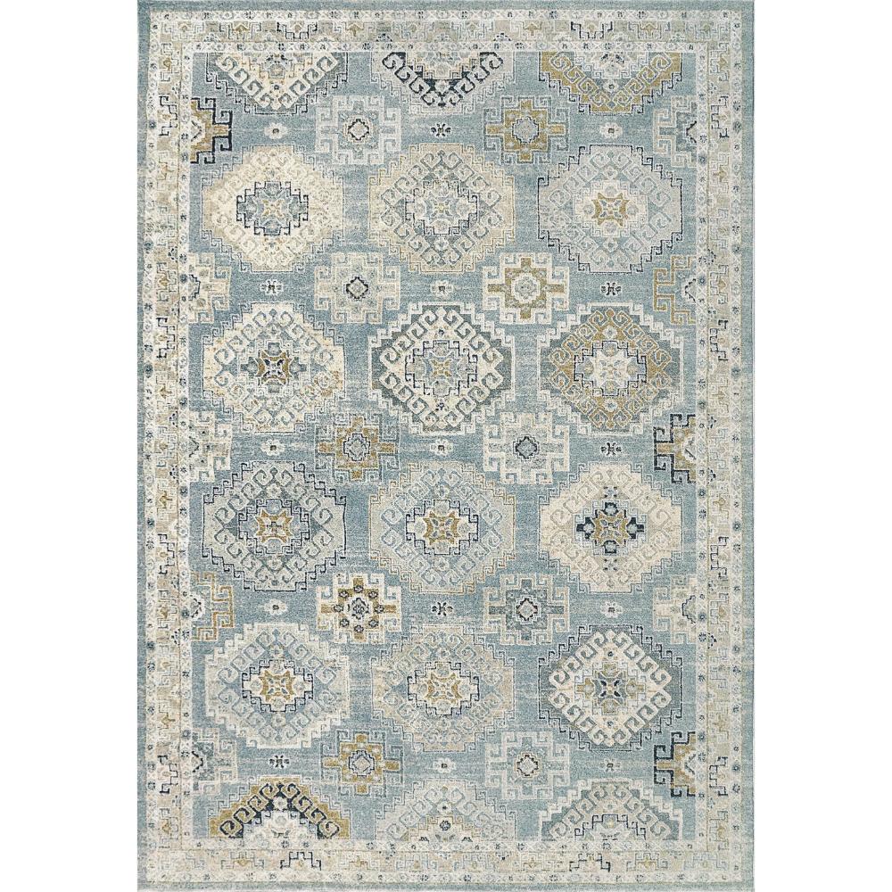 Dynamic Rugs 7607-581 Annalise 2.2 Ft. X 7.7 Ft. Finished Runner Rug in Blue/Beige/Cream